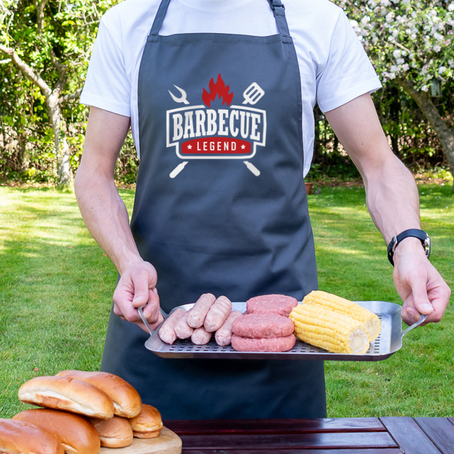 barbecue legend apron in grey