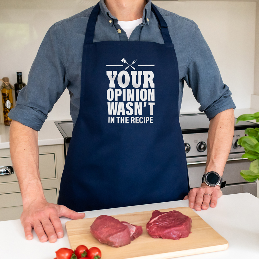 your opinion apron in navy