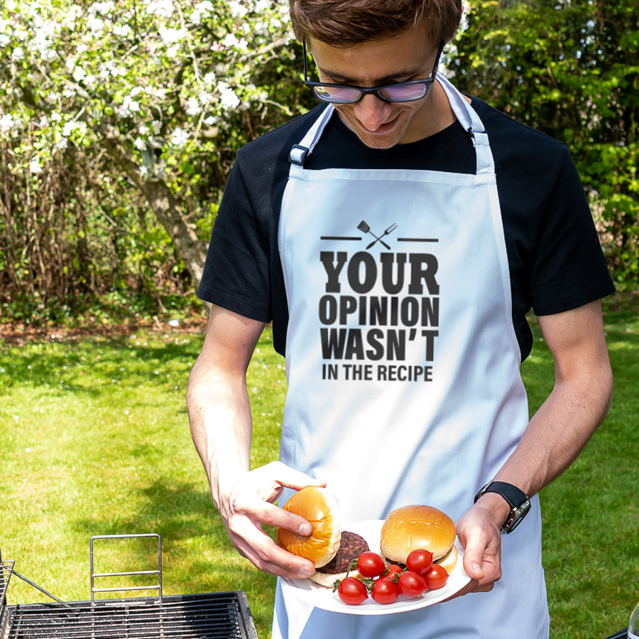your opinion apron in white