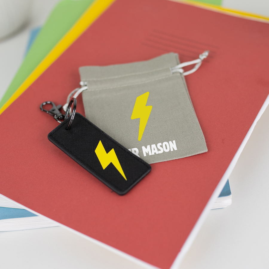 lightning bolt keyring with gift wrap