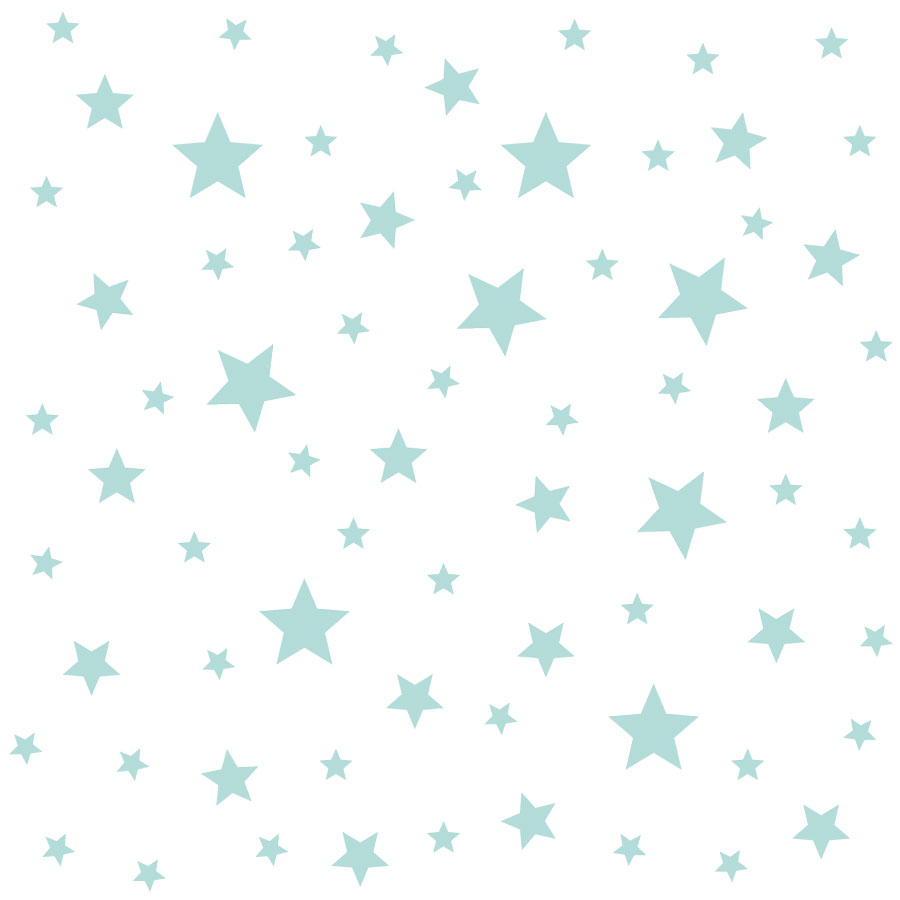 aqua star wall stickers space on white background