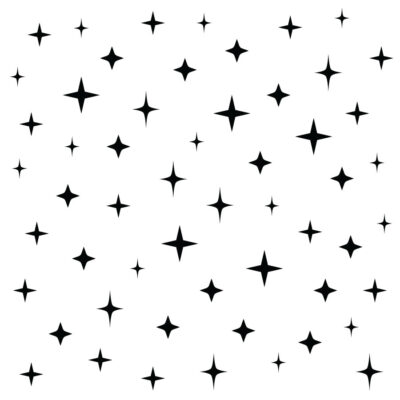 black star wall stickers space on white background