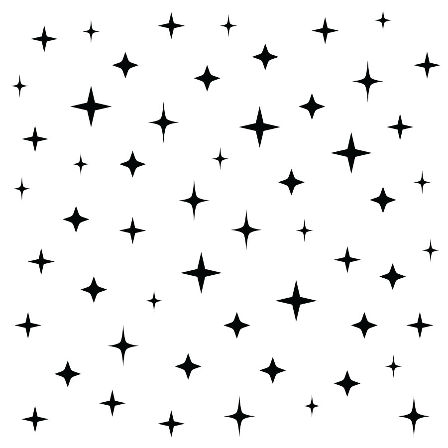black star wall stickers space on white background