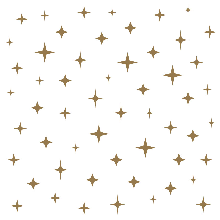 gold star wall stickers space on white background