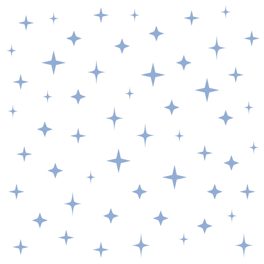 blue star wall stickers space on white background