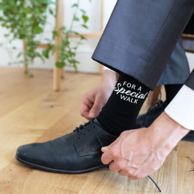 special walk socks, personalised socks with the words "for a special walk"