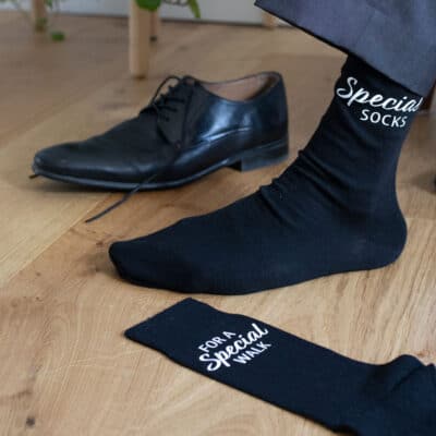 special walk socks, personalised socks with the words "Special Walk" and "for a special walk"