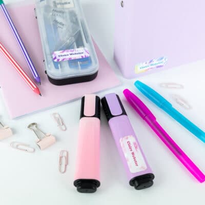 Pastel Tie Dye Name Label Pack on stationary