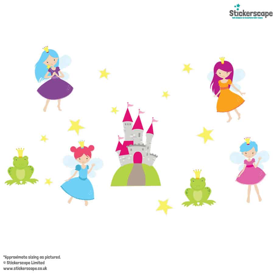 princess fairies stickaround pack, stickers shown on a white background