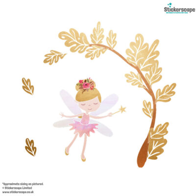 fairy tree and scene wall sticker, stickers shown on a white background