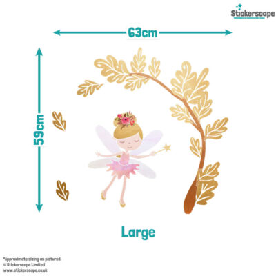 fairy tree and scene wall sticker, stickers shown on a white background