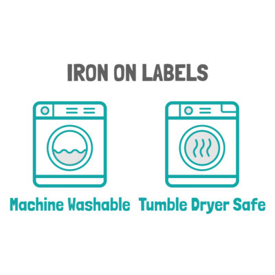 Care instructions for iron on and stick on name labels