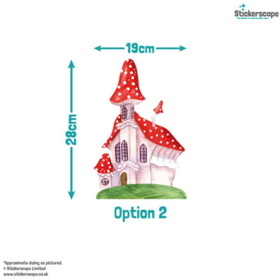 fairy mushroom houses wall sticker, stickers shown on a white background