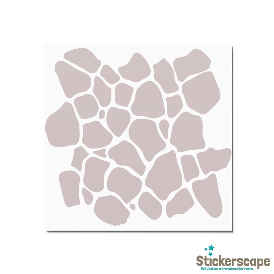 giraffe print wall sticker tile in mushroom shown on the sheet