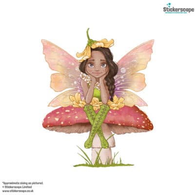 toadstool fairies wall stickers, option two front view shown on a white background