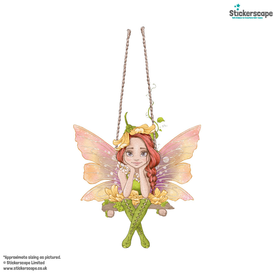 fairy swing wall sticker shown on a white background