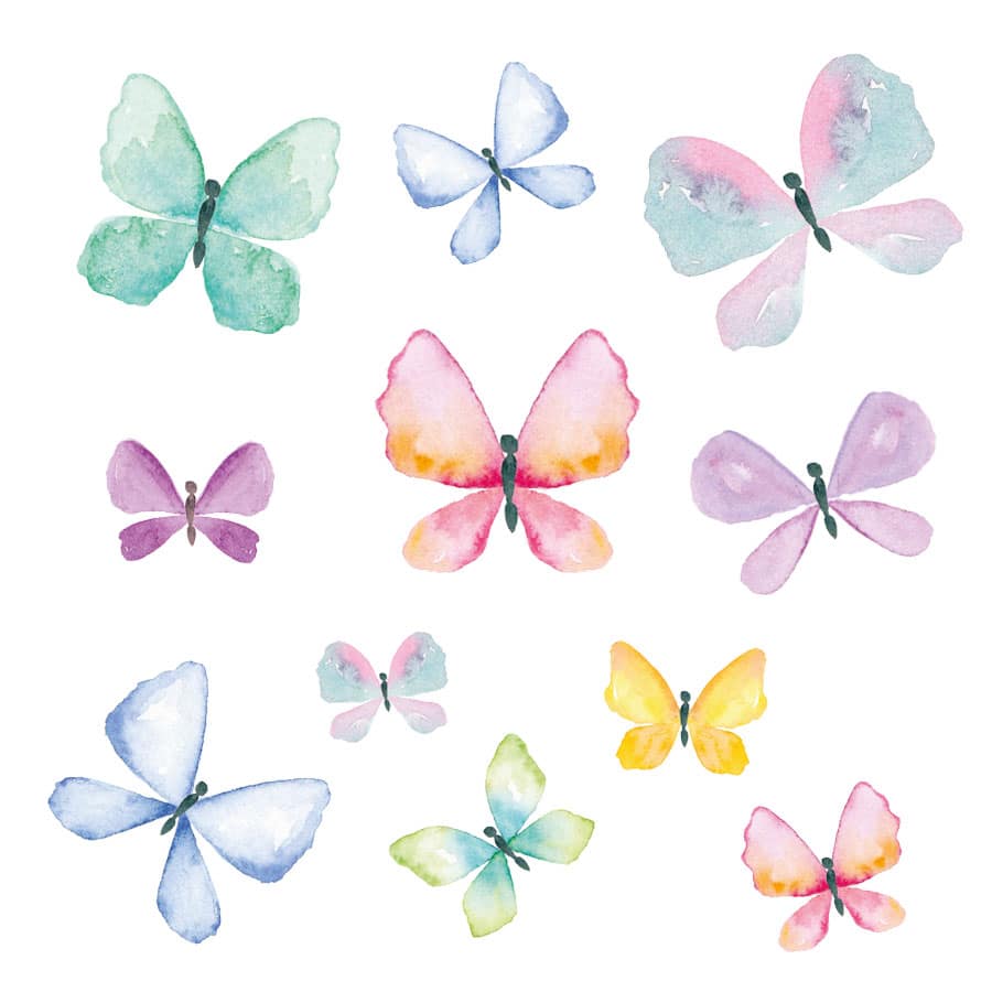 Butterfly wall sticker pack shown on a white background