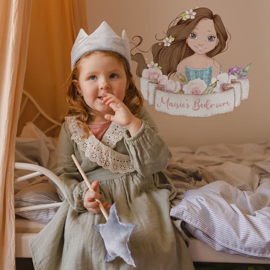 Personalised Princess Wall Stickers (Option 2) | Unicorn Wall Stickers | Stickerscape