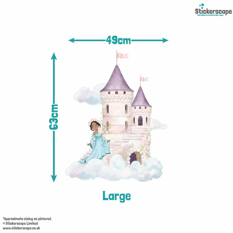 dreamy castle wall sticker large size guide