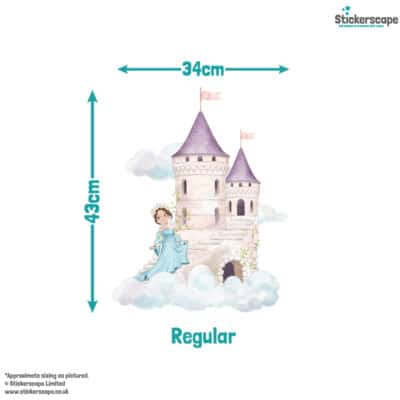dreamy castle wall sticker regular size guide