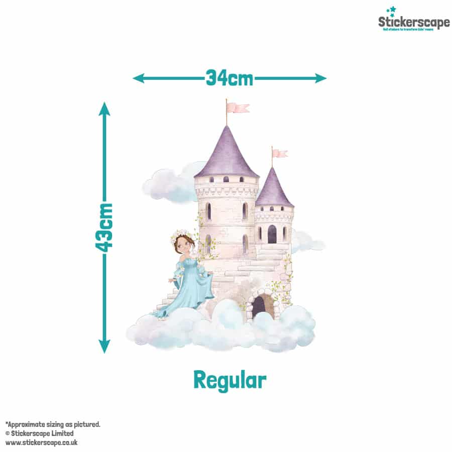 dreamy castle wall sticker regular size guide