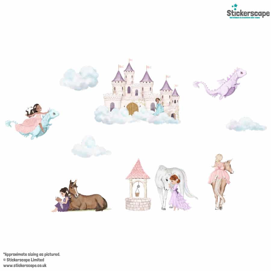 storybook scene wall sticker pack shown on a white background