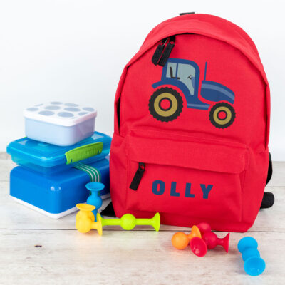 tractor backpack in red small