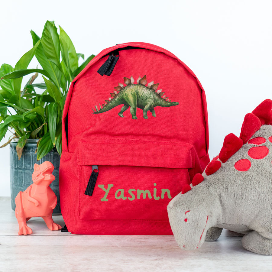 dinosaur rucksack in red small