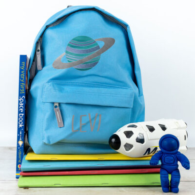planet backpack in light blue, small