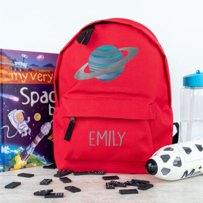 planet backpack in red, small