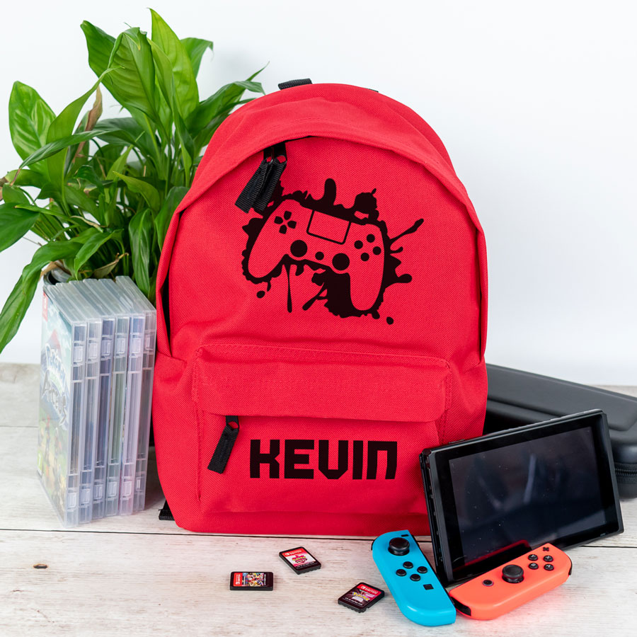 Gaming controller backpack in red, small