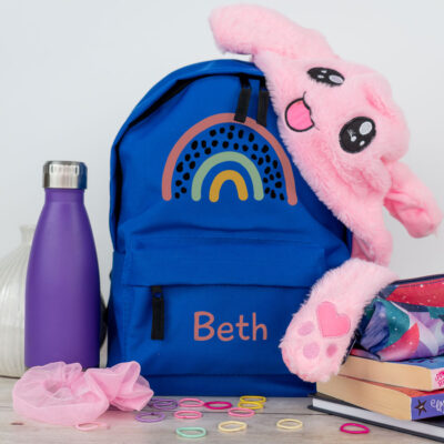 rainbow backpack in blue, small