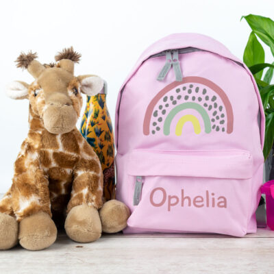 rainbow backpack in pink, small