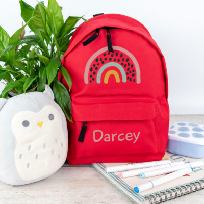 rainbow backpack in red, small