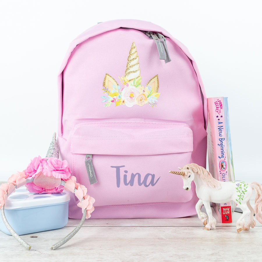 Unicorn horn backpack in pink, small