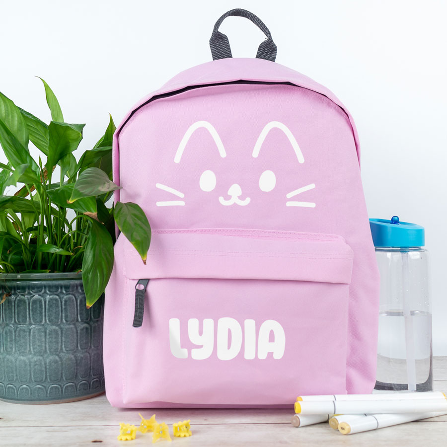 cute cat backpack in pink, regular