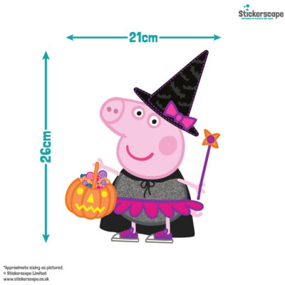 peppa pig witch window sticker size guide