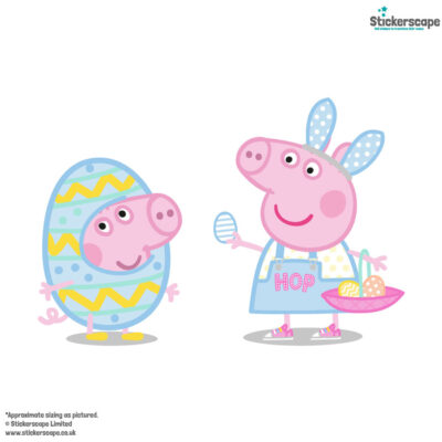 peppa & george easter window sticker shown on a white background