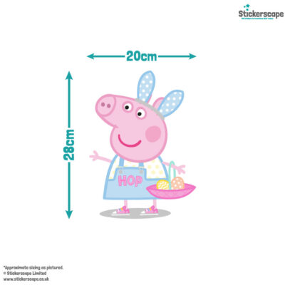 peppa & george easter window sticker size guide of peppa