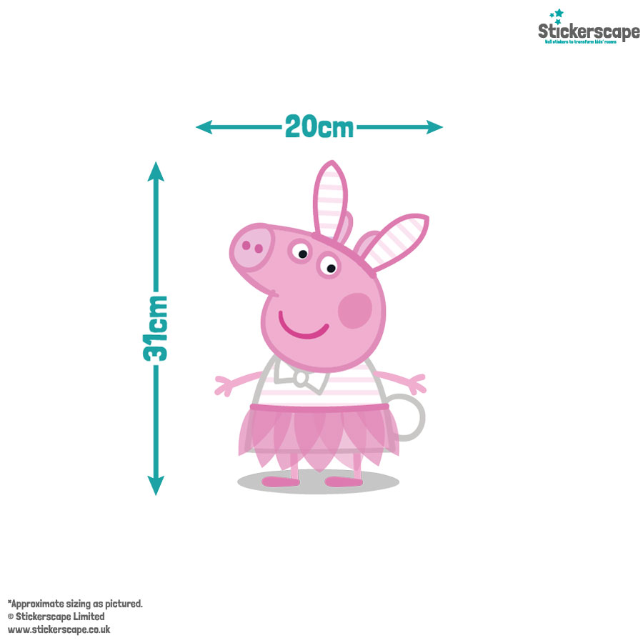 peppa pig easter window sticker size guide