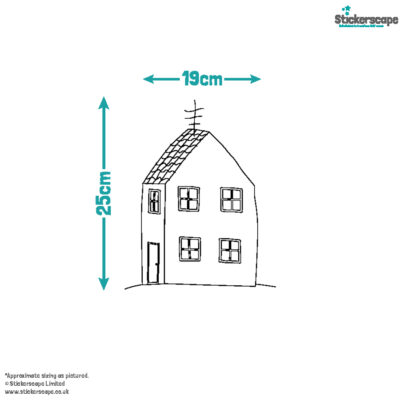 Peppa pig colour-in window stickers size guide of the house