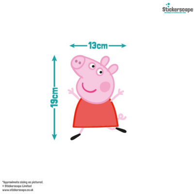 pink peppa pig wall stickers peppa size guide