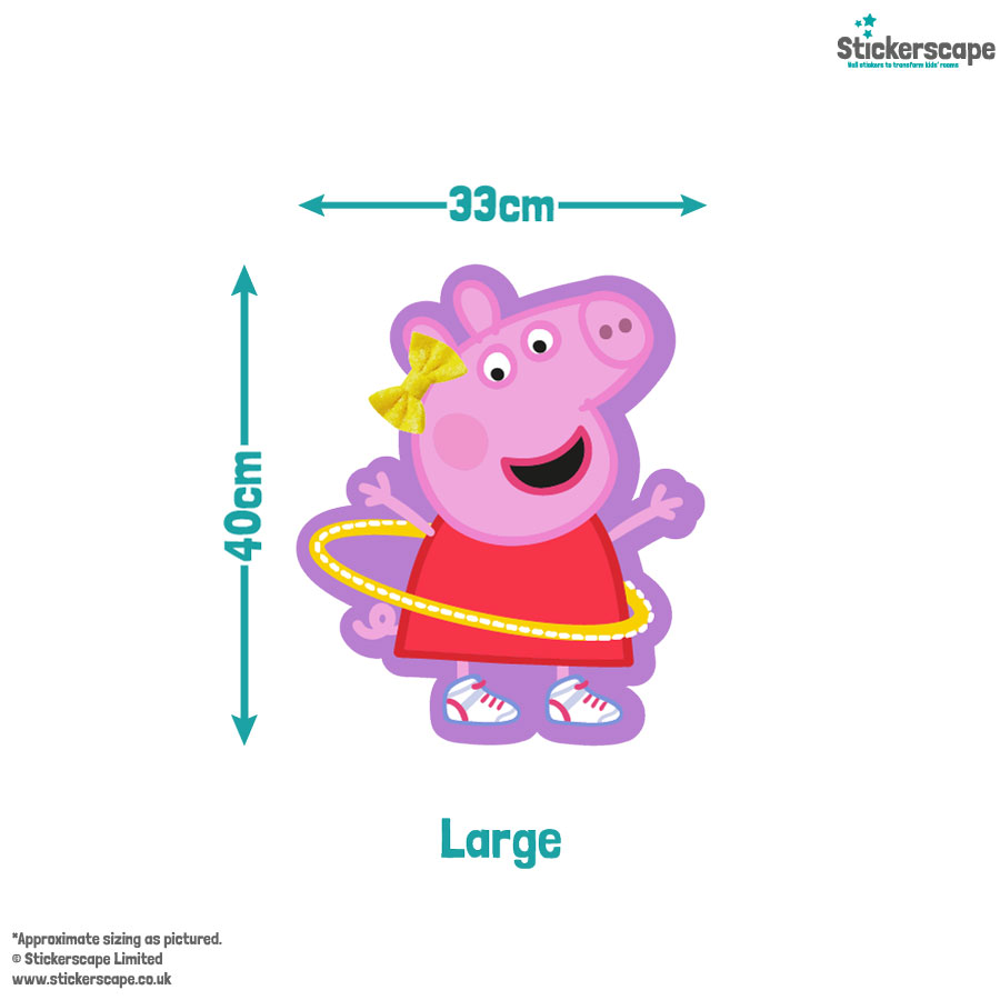 peppa & suzy wall sticker pack large size guide