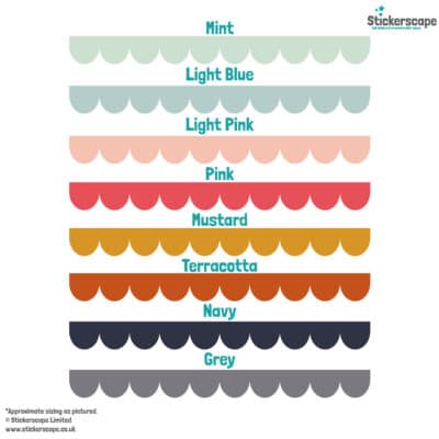 scallop wall stickers colour varients