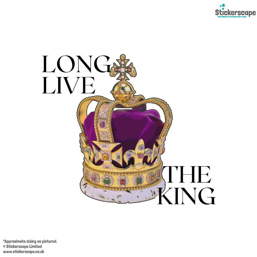 Long live the king window sticker shown on a white background