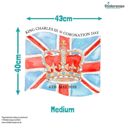 coronation flag window sticker medium size guide