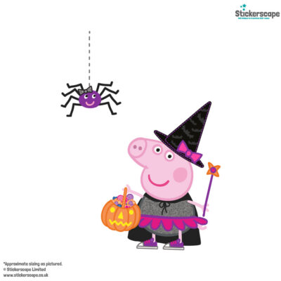 peppa pig witch window sticker shown on a white background