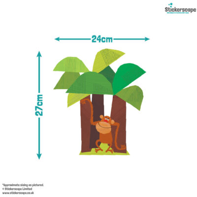 fun animals wall sticker pack size guide of monkey
