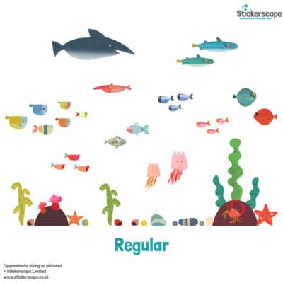 underwater wall sticker pack regular shown on a white background