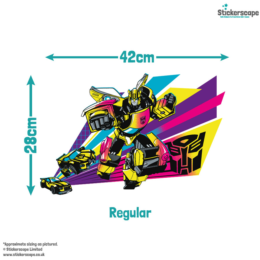 halftone bumblebee wall sticker regular size guide